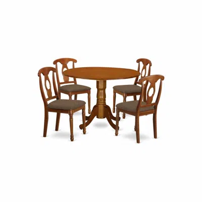 East West Furniture Dlna5-sbr-c 5 Pc Kitchen Nook Dining Set-small Table Plus 4 Dining Chairs In Blue