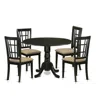 East West Furniture Dlni5-blk-c 5 Pc Dining Room Set For 4-dining Table And 4 Dining Chairs