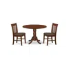 East West Furniture Dlno3-mah-c 3 Pc Small Kitchen Table Set-round Kitchen Table And 2 Chairs