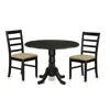 East West Furniture Dlpf3-blk-c 3 Pc Dining Room Set-dining Table And 2 Dining Chairs