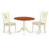East West Furniture Dlpl3-bmk-c 3 Pc Kitchen Table Set-dining Table And 2 Wooden Kitchen Chairs In Buttermilk And Cherry