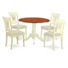 East West Furniture Dlpl5-bmk-c 5 Pc Kitchen Table Set-dining Table And 4 Wooden Kitchen Chairs In Buttermilk And Cherry