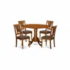 East West Furniture Dlpl5-sbr-c 5 Pc Kitchen Nook Dining Set-round Table Plus 4 Dinette Chairs