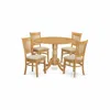 East West Furniture Dlva5-oak-c 5 Pc Small Kitchen Table Set-drop Leaf Table And 4 Dinette Chairs