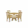 East West Furniture Dmnf5-oak-c 5 Piece Dining Room Table Set - Oak Modern Dining Table And 4 Oak Linen Fabric Dining Ro