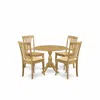 East West Furniture Dmav5-oak-w 5 Piece Dining Room Table Set - Dropleaf Dining Room Table And 4 Oak Wooden Dining Chair