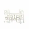 East West Furniture Dmbo5-lwh-w 5 Piece Wood Dining Table Set Consists Of 1 Drop Leaves Dining Table And 4 Linen White W