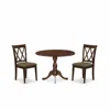 East West Furniture Dmcl3-mah-c 3 Piece Dining Room Set Consists Of 1 Drop Leaves Dining Table And 2 Mahogany Linen Fabr