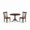 East West Furniture Dmcl3-mah-w 3 Piece Wood Dining Table Set Contains 1 Drop Leaves Dining Room Table And 2 Mahogany Di