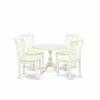 East West Furniture Dmcl5-lwh-c 5 Piece Dinning Room Table Set Includes 1 Drop Leaves Dining Room Table And 4 Linen Whit