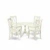 East West Furniture Dmcl5-lwh-w 5 Piece Dinette Sets Contains 1 Drop Leaves Modern Dining Table And 4 Linen White Dining