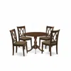 East West Furniture Dmcl5-mah-c 5 Piece Dinette Set Includes 1 Drop Leaves Dining Table And 4 Mahogany Linen Fabric Kitc