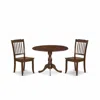 East West Furniture Dmda3-mah-w 3 Piece Dining Table Set Consists Of 1 Drop Leaves Dining Table And 2 Mahogany Mid Centu