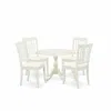 East West Furniture Dmda5-lwh-c 5 Piece Dining Room Set Consists Of 1 Drop Leaves Dining Room Table And 4 Linen White Ki