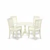 East West Furniture Dmda5-lwh-w 5 Piece Dining Room Table Set Consists Of 1 Drop Leaves Dining Room Table And 4 Linen Wh
