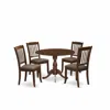 East West Furniture Dmda5-mah-c 5 Piece Wood Dining Table Set Consists Of 1 Drop Leaves Dining Table And 4 Mahogany Line