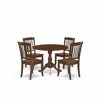 East West Furniture Dmda5-mah-w 5 Piece Dining Room Set Consists Of 1 Drop Leaves Dining Room Table And 4 Mahogany Dinin