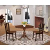 East West Furniture Dmdl3-mah-w - 3-pc Dinette Set- 2 Mid Century Chair With Wooden Seat And Slatted Chair Back - Drople