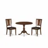 East West Furniture Dmdu3-mah-c 3 Piece Mid Century Dining Set Consists Of 1 Drop Leaves Wooden Dining Table And 2 Mahog