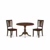 East West Furniture Dmdu3-mah-w 3 Piece Wood Dining Table Set Contains 1 Drop Leaves Wooden Table And 2 Mahogany Wooden 