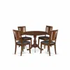 East West Furniture Dmdu5-mah-c 5 Piece Wood Dining Table Set Consists Of 1 Drop Leaves Wooden Dining Table And 4 Mahoga
