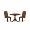 East West Furniture Dmen3-mah-66 3 Piece Modern Dining Table Set Consists Of 1 Drop Leaves Wooden Dining Table And 2 Bro