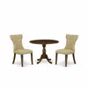 East West Furniture Dmga3-awa-03 3 Piece Modern Dining Table Set Contains 1 Drop Leaves Dining Table And 2 Brown Linen F