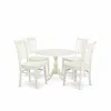 East West Furniture Dmgr5-lwh-w 5 Piece Dining Table Set Contains 1 Drop Leaves Dining Table And 4 Black Dinning Chairs 