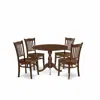 East West Furniture Dmgr5-mah-w 5 Piece Dropleaf Kitchen Dining Table Set - Mahogany Small Kitchen Table And 4 Dining Ro