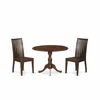 East West Furniture Dmip3-mah-w 3 Piece Dropleaf Dining Table Set - Mahogany Wood Table And 2 Mahogany Kitchen Table Cha