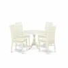 East West Furniture Dmip5-lwh-c 5 Piece Dining Room Set Contains 1 Drop Leaves Dining Table And 4 Linen White Mid Centur
