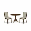 East West Furniture Dmla3-awa-05 3 Piece Modern Dining Table Set Contains 1 Drop Leaves Dining Room Table And 2 Grey Lin
