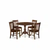 East West Furniture Dmnf5-mah-w 5 Pc Dining Room Table Set - Mahogany Dropleaf Dining Table And 4 Mahogany Dining Chairs
