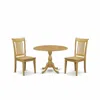 East West Furniture Dmpo3-oak-w 3 Piece Modern Dining Room Table Set - Oak Dining Room Table And 2 Oak Wooden Dining Cha