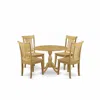 East West Furniture Dmpo5-oak-w 5 Piece Wooden Dining Table Set - Oak Modern Dining Table And 4 Oak Wood Dining Chairs W