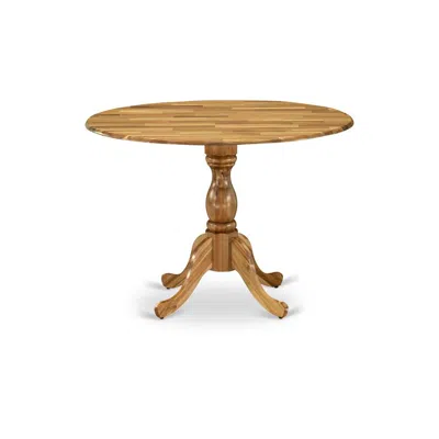 East West Furniture Dmt-ana-tp Round Modern Dining Table Natural Acacia Color Table Top Surface And Asian Wood Modern Di