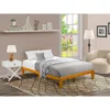 East West Furniture Dnp-23-q Queen Size Bed Frame With 4 Hardwood Legs And 2 Extra Center Legs - Oak Finish