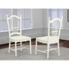 East West Furniture Dover Dining Room Chairs With Wood Seat - Finished In Linen White, Set Of 2