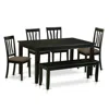 East West Furniture Duan6-blk-c 6 Pc Kitchen Nook Dining Set - Dinette Table And 4 Kitchen Dining Chairs In Addition To 