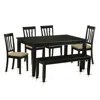 East West Furniture Duan6-blk-c 6 Pc Kitchen Nook Dining Set - Dinette Table And 4 Kitchen Dining Chairs In Addition To  In Black