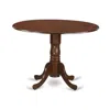 East West Furniture Dublin Round Table With Two 9" Drop Leaves In A Mahogany Finish