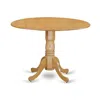 East West Furniture Dublin Round Table With Two 9" Drop Leaves In An Oak Finish