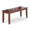 East West Furniture Dudley Dining Bench With Wood Seat In Mahogany Finish In Brown