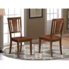 East West Furniture Dudley Dining Chair With Wood Seat In Mahogany Finish, Set Of 2