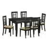 East West Furniture Duni7-blk-c 7 Pc Dining Room Set -kitchen Table And 6 Dining Chairs