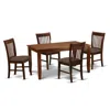 East West Furniture Duno5-mah-c 5 Pc Formal Dining Room Set-dinette Table And 4 Dinette Chairs In Brown