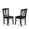 East West Furniture East West Dlc-blk-w Dublin Chair With Wood Seat In Black Finish - Set Of 2