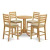East West Furniture Edcf5-oak-c 5 Pc Dining Counter Height Set - High Top Table And 4 Counter Height Dining Chair.