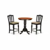 East West Furniture Edch3-blk-c 3 Pc Counter Height Pub Set - Counter Height Table And 2 Dining Chairs.