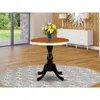 East West Furniture Eden 30" Round Kitchen Table For Small Space - Buttermilk Top & Black Pedestal